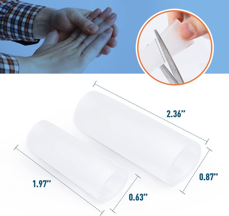 Kimihome 16 PCS Gel Finger Sleeve Protectors, Silicone Finger Sleeve Cushions and Protects, Provide Relief for Finger Cracking, Corns, Blisters and Calluses Protect (8PCS Large Size + 8PCS Medium). - Image 2